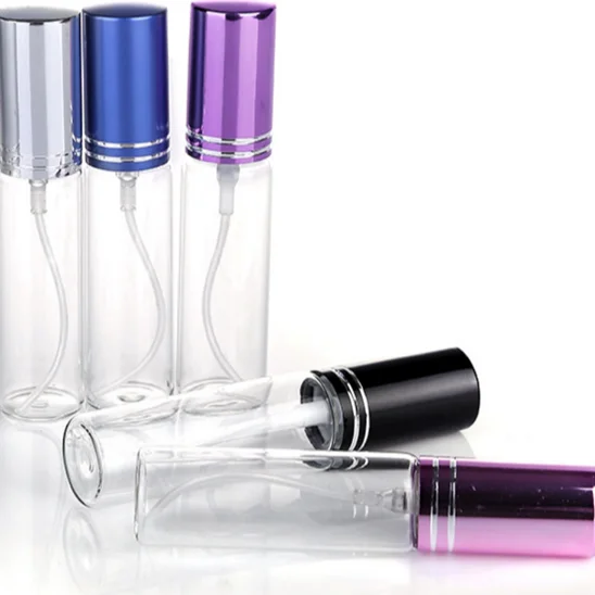 Pocket sized small deodorant refillable clear 10ml perfume glass fine mist atomizer spray bottle Vial