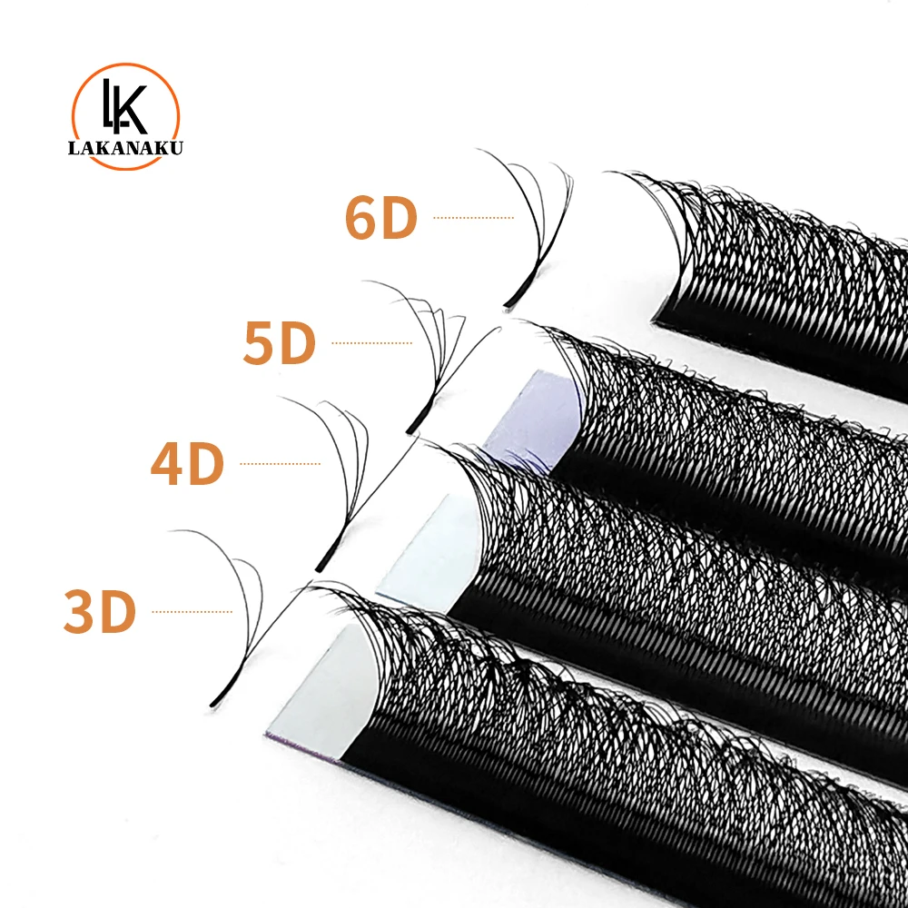 LAKANAKU 3D-6D W форма ручной работы наращивание ресниц 3D 4D 5D 6D 8D ресницы готовый веер натуральный мягкий легкий матовый плотный с ресницами cilios YY