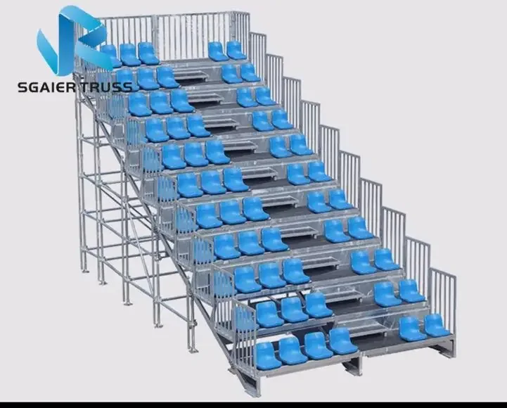 Steel retractable demountable tiers tribune stand soccer filed grandstand seat