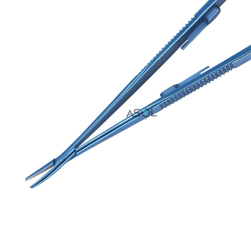 Surgery instruments 11mm curved jaws castroviejo needle holder with lock standard blunt tips