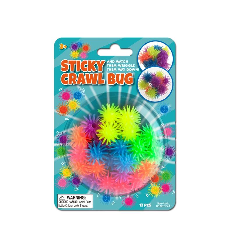 Elastic Vending Machine Capsule Promotion TPR Sticky Crawling Bug Flower Climbing Wall Toy For Kids