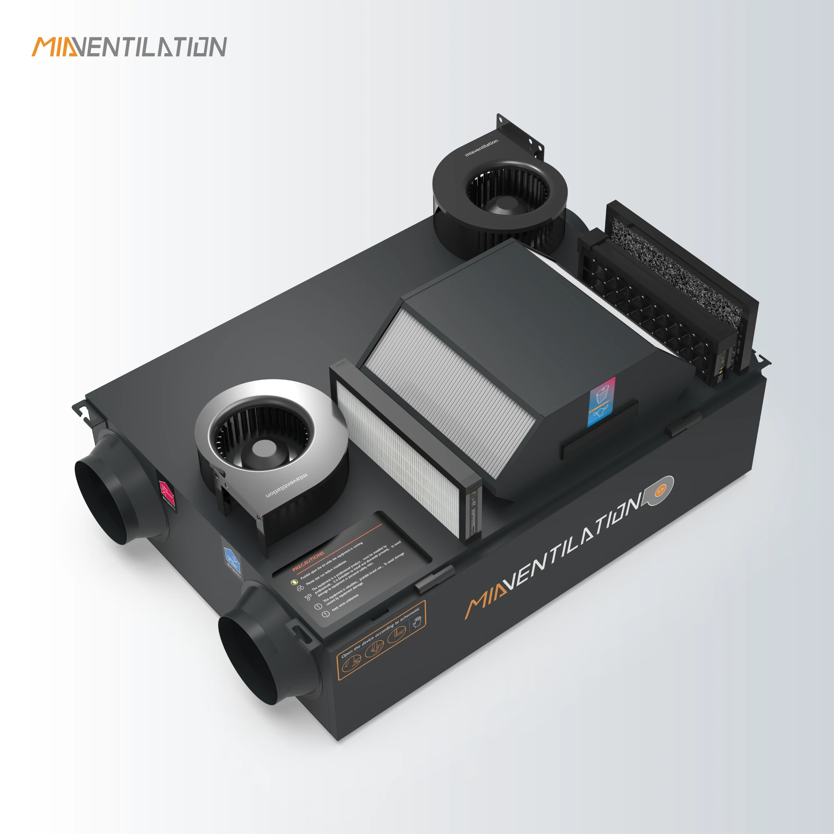 1500m3/h Ventilation heat exchanger Wall Mounted Bypass Function Air Ventilation System Hrv Heat Recovery Ventilation