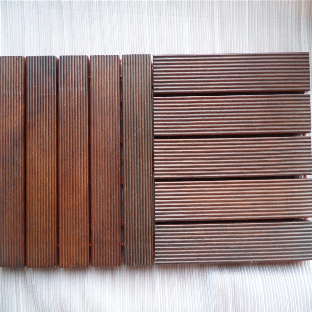 oiled finished anti slip surface Indonesian Merbau hardwood exterior decking tiles