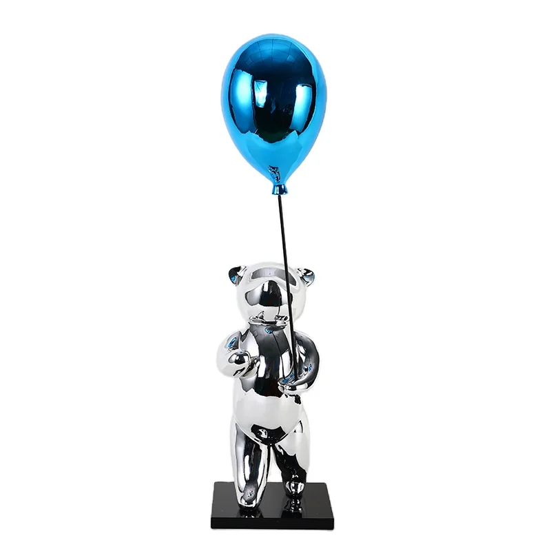 
Lovely Kids Arts Home Decor Ceramic Bear With Balloon Modern Art Decor For Interior Decoration 