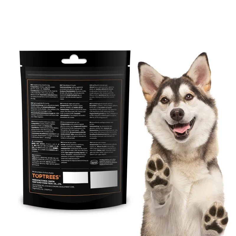 Natural Toptrees  fresh ingredients Net weight 90g/bag chicken jerky nuggets