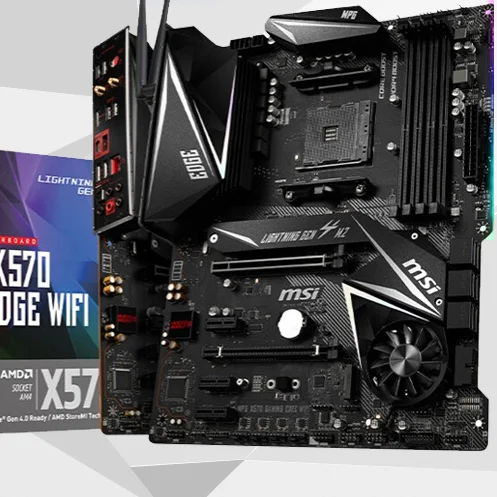 MSI X570 GAMING EDGE WIFI gaming motherboard supports Ryzen AMD CPU processor Server grade pcb frost cooling base