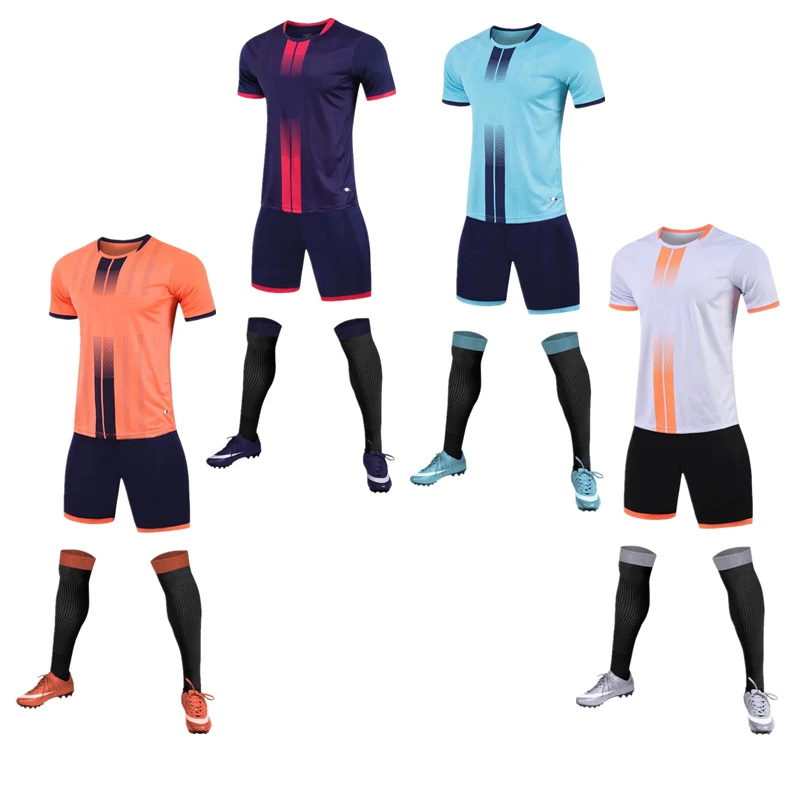 Soccer Jersey  Sets Wholesale Cheap Youth Football Wear Logo Custom Sublimated 2 pcs Sports Soccer Uniforms