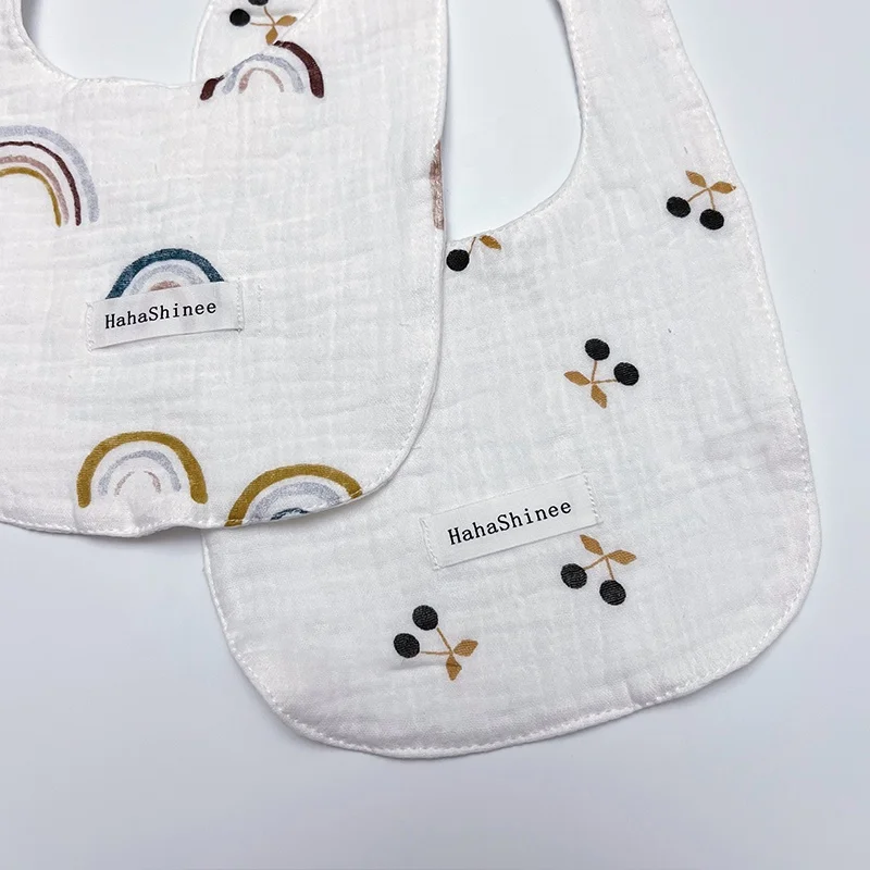 Ins Muslin Cotton U Shape Baby Soft Feeding Drool Infant Bibs Toddler Saliva Towel Feeding Burp