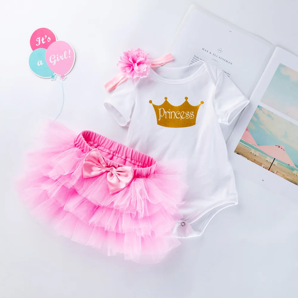 Ballet Tutu Skirt Pleated Skirt Kids And Top Two Piece Short Skirt Suits Baby Romper Set Rompers Toddlers Tulle Tutu Dress