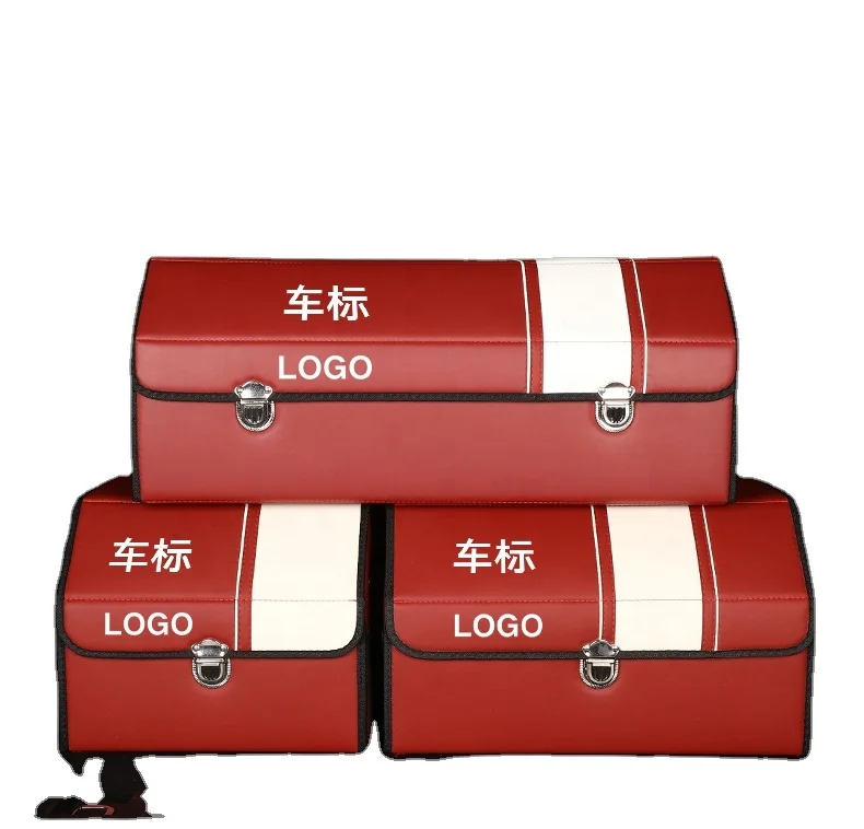 Rownfur Waterproof leather folding waterproof washable luxury car trunk universal storage box Organizer