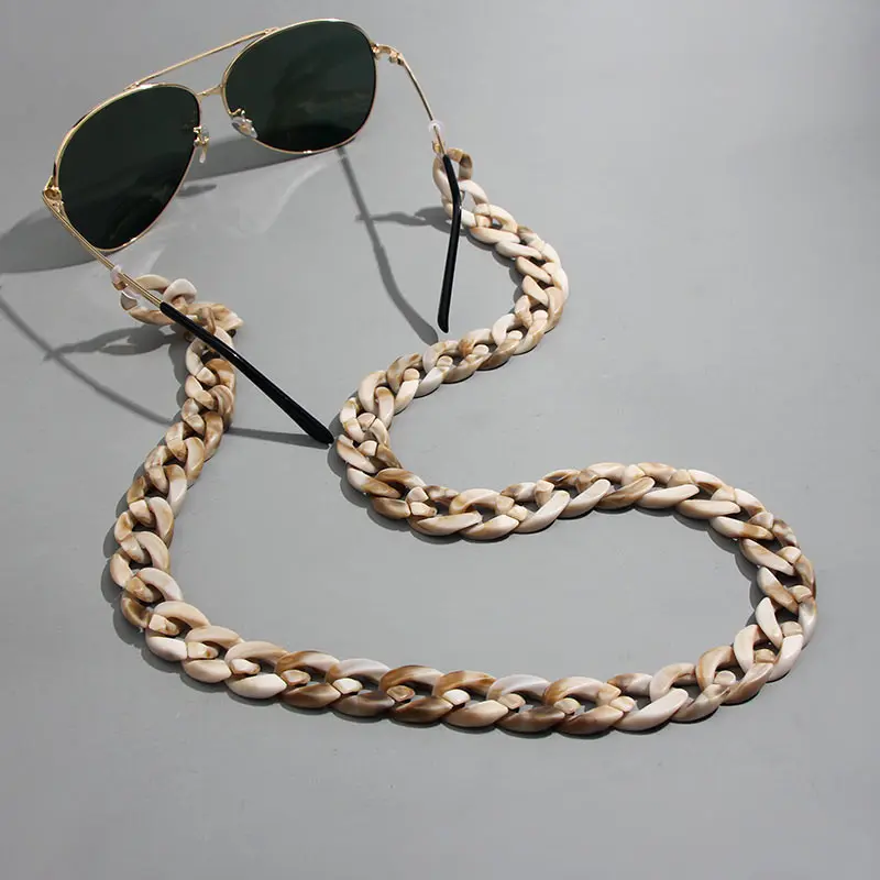 Fashion Charm Jewelry Eyeglasses For Women Reading Glasses Hanging Neck Chain For Sunglasses Chain Acrylic Leopard Glasses Chain