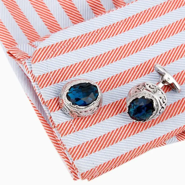
Fashion Sapphire cufflinks ruby cuff-links red or blue cuff button,Sparkling Crystal LuxuriousRhinestones cufflink brand 