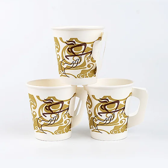 Hot Selling Coffee Tea Hot Drinking Beverage Packing Cardboard Cups With Handle