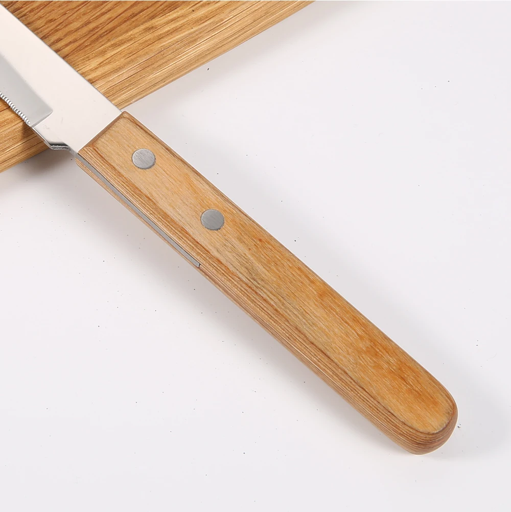 Настраиваемый нож для стейка из нержавеющей стали 3Cr13 деревянная ручка лезвие углеродистой одноразовый лазер традиционный современный лагерь