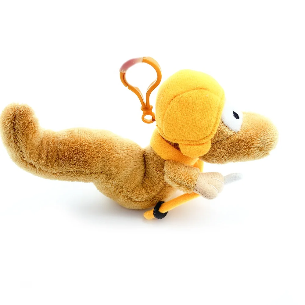Wholesale stuffed Soft snake plush toy keychain plush stuffed yellow animal snake doll keychain toy