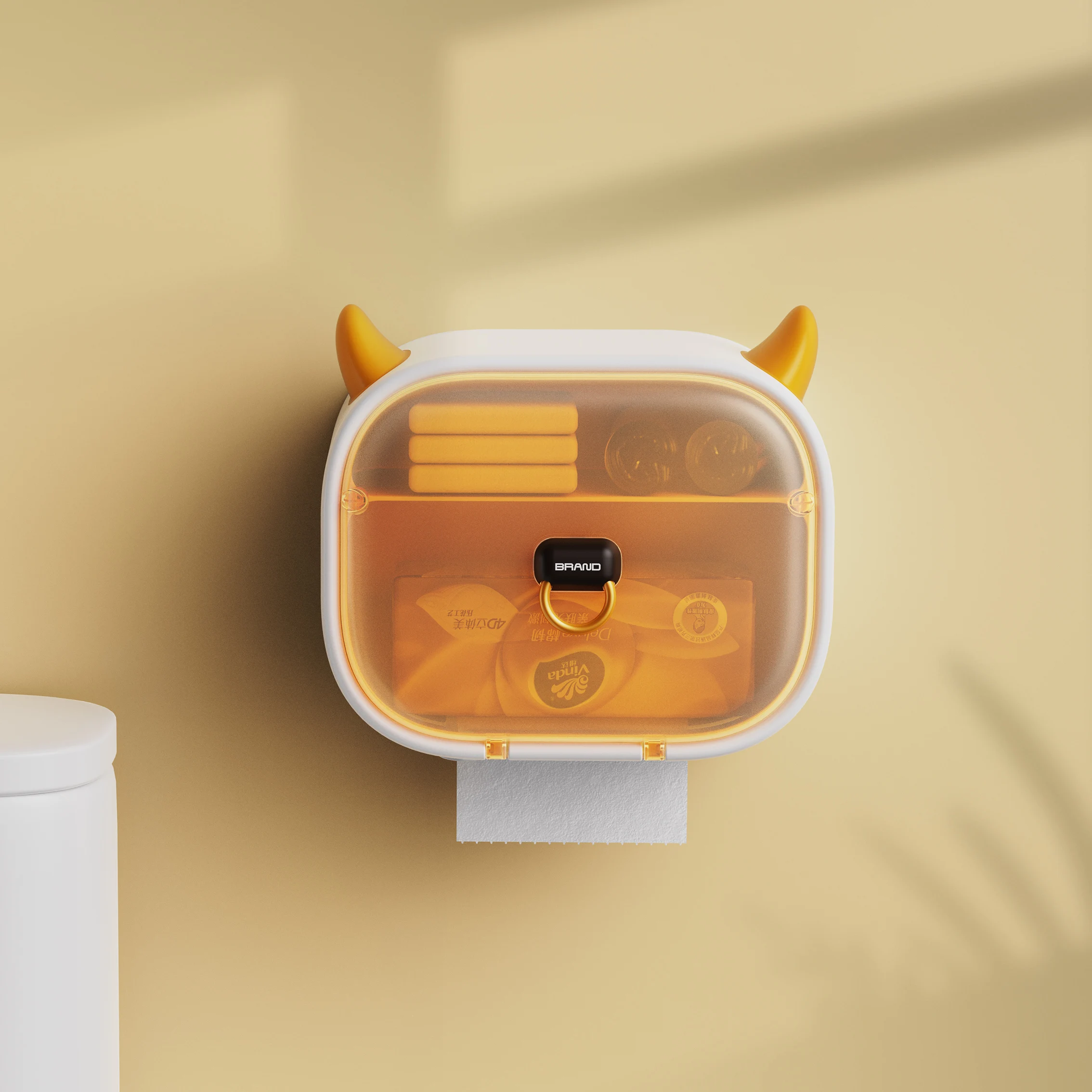  Bathroom Paper Holder Organizer Wall Mounted Tissue Box Large Capacity Waterproof Roll Shelf Toilet Tray