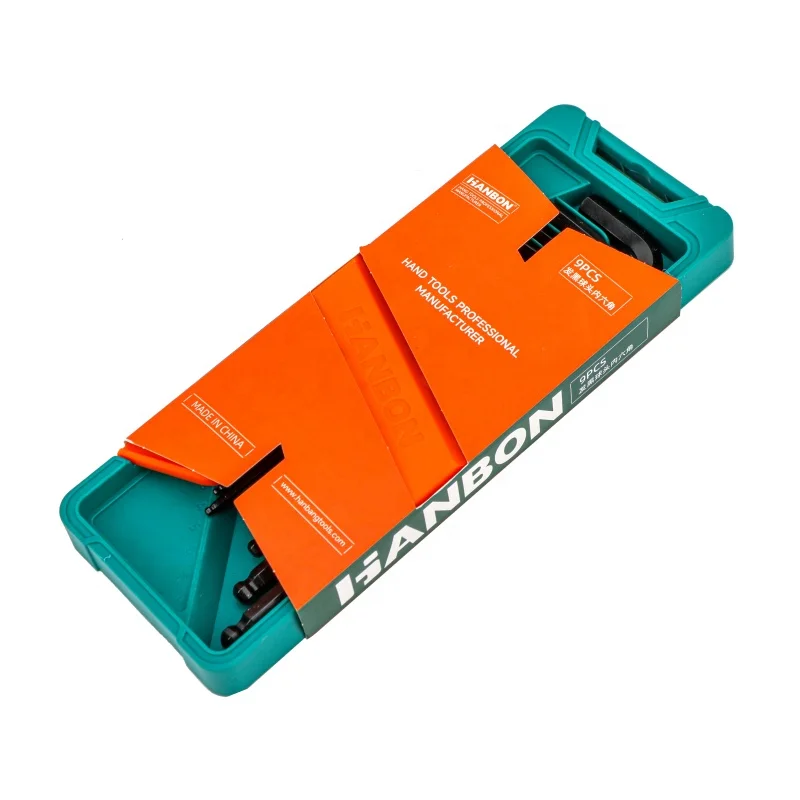 Wholesale Ball End Hex L-Key Set 1.5-10Mm CRV Nickel Plated 9 Pcs Middle Long Metric T Handle Allen Key Wrench Set