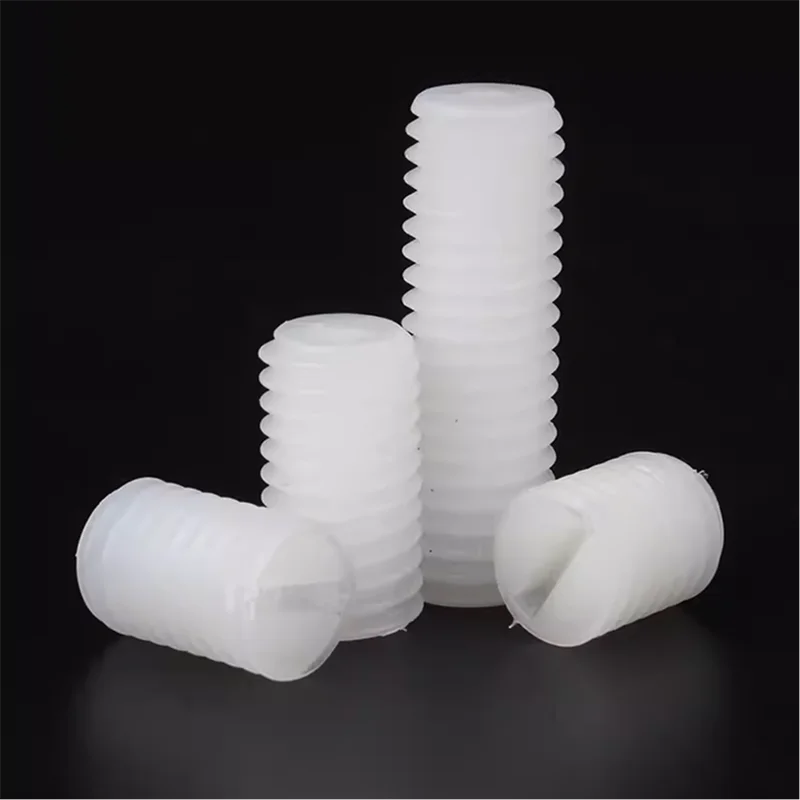 Plastic slotted set screw Nylon With Flat Point
