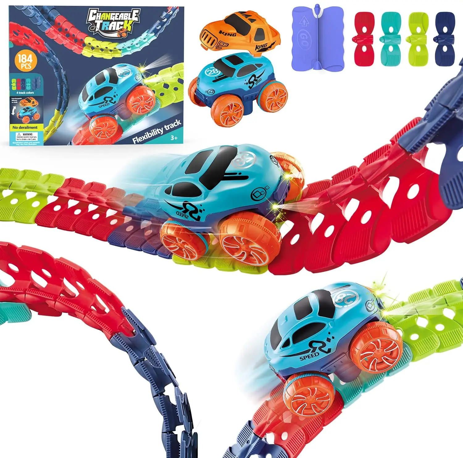 DIY assembled flexible track BO racing car zero gravity electric car track flexible changeable track roller coaster toy