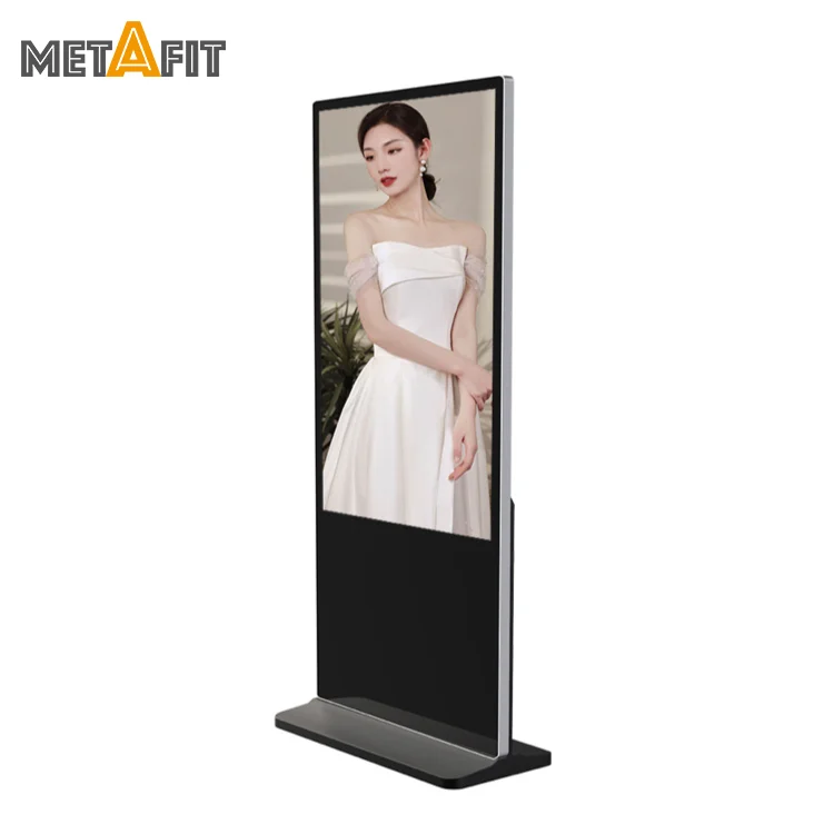 Metafit Floor Standing Kiosk Vertical 55 Inch Touch Screen Monitor Digital Signage Interactive Totem Lcd Advertising