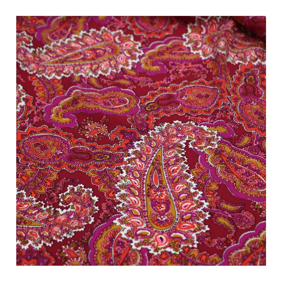 Fashionable Wholesale Custom Colorful Floral Printed Fabric Bubble Chiffon Polyester Crepe Fabric