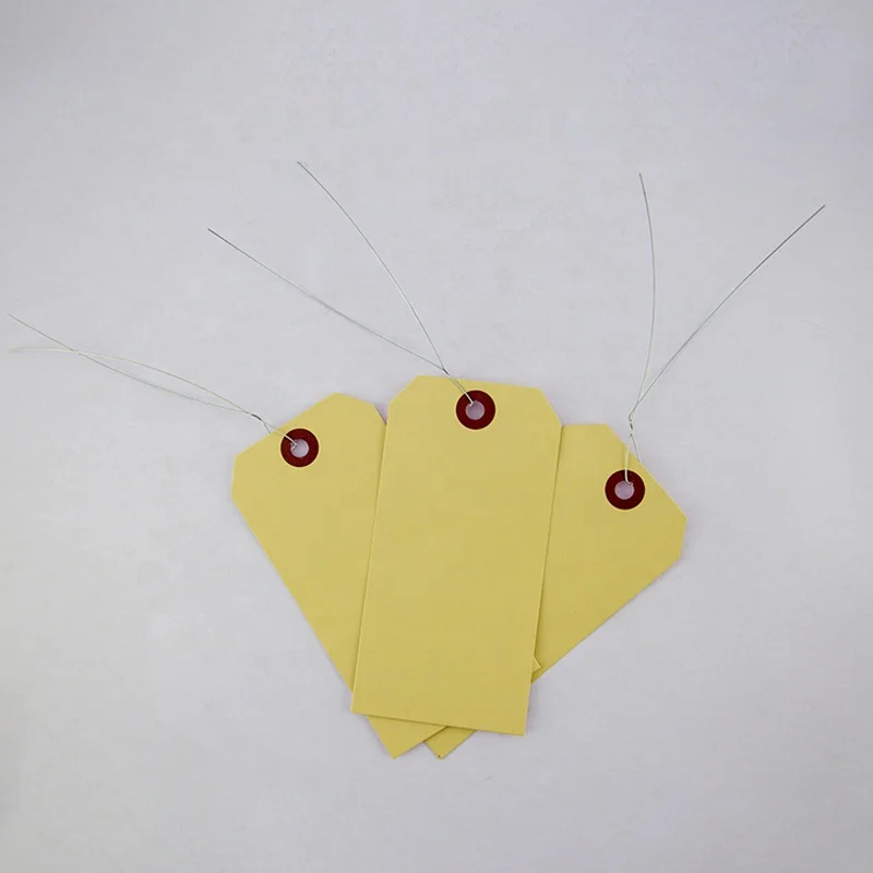 Wholesale shipping luggage tag Custom Logo Iron Wire Manila Paper Hang Tag for Clothing