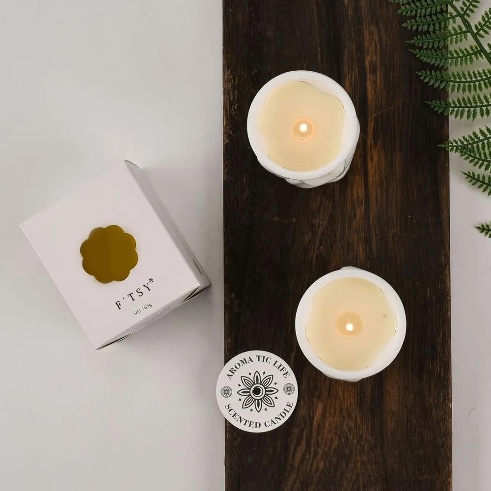 Hot selling Home Use Ceramics Bottle Customize Color Aromatherapy Wax Handmade Scented Candle Set