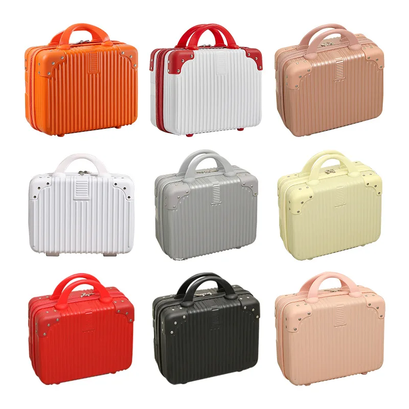 Wholesale Hand Luggage Suitcase Suitcase 14 Inch Travel Train Case Portable Bag Cosmetic Brush Organizer Storage Bag Makeup Box
