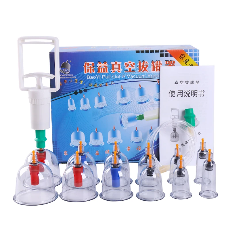 OEM 12 cups Chinese health Medical  Vacuum  Cupping  set cupping device  Magnetic Therapy needles massager hijama cups