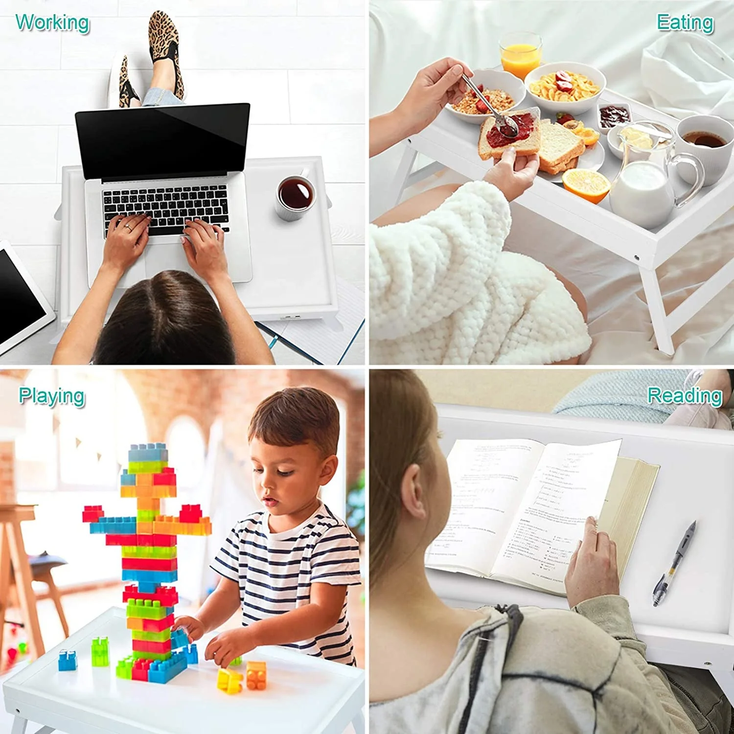 Adjustable Multifunctional Foldable Laptop Desk Bamboo Laptop Holder Notebook Computer Table Folding Bamboo Laptop Table for bed