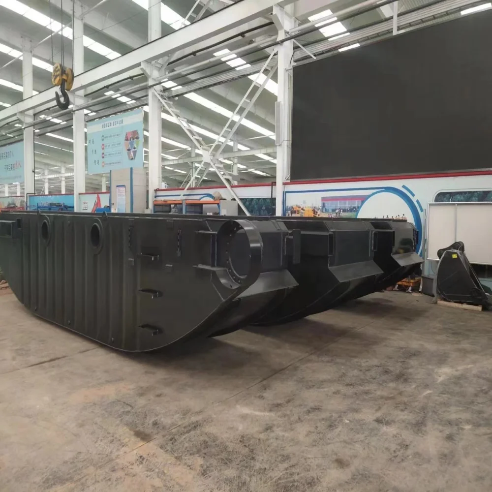 Mini Amphibious floating pontoon for excavator