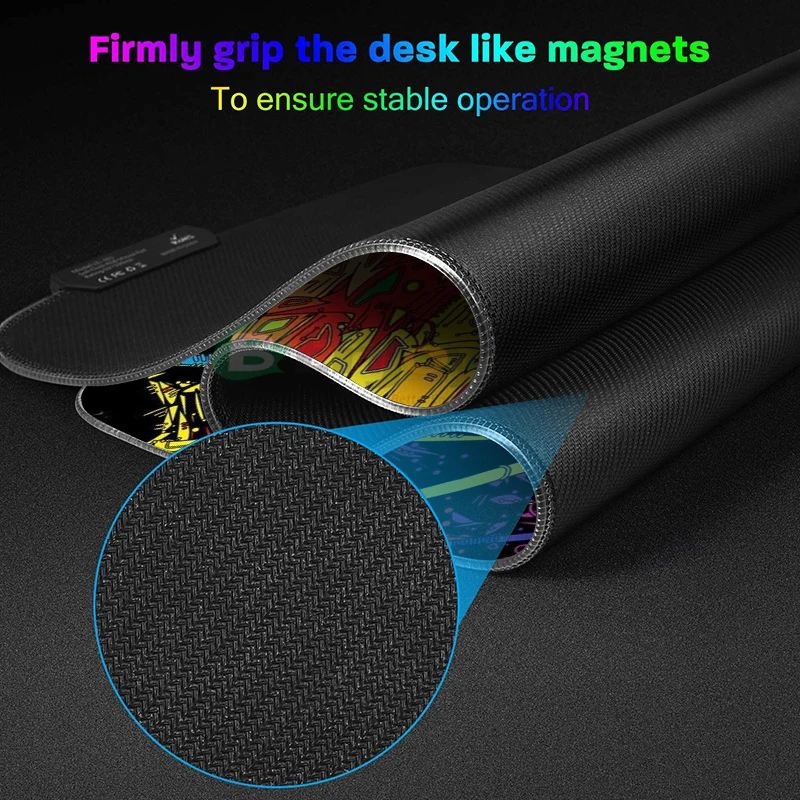 Wholesale Full Color Printed 800x300mm Office Desk Lighting Mouse Mat Rubber LED RGB Mousepad
