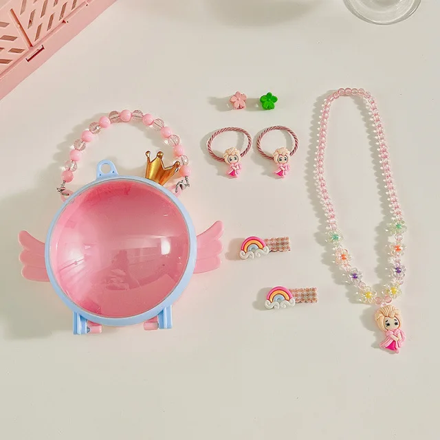 Hot Sale Little Girls Jewelry Set Kids Play Rings Necklaces Bracelets for Toddler Girl