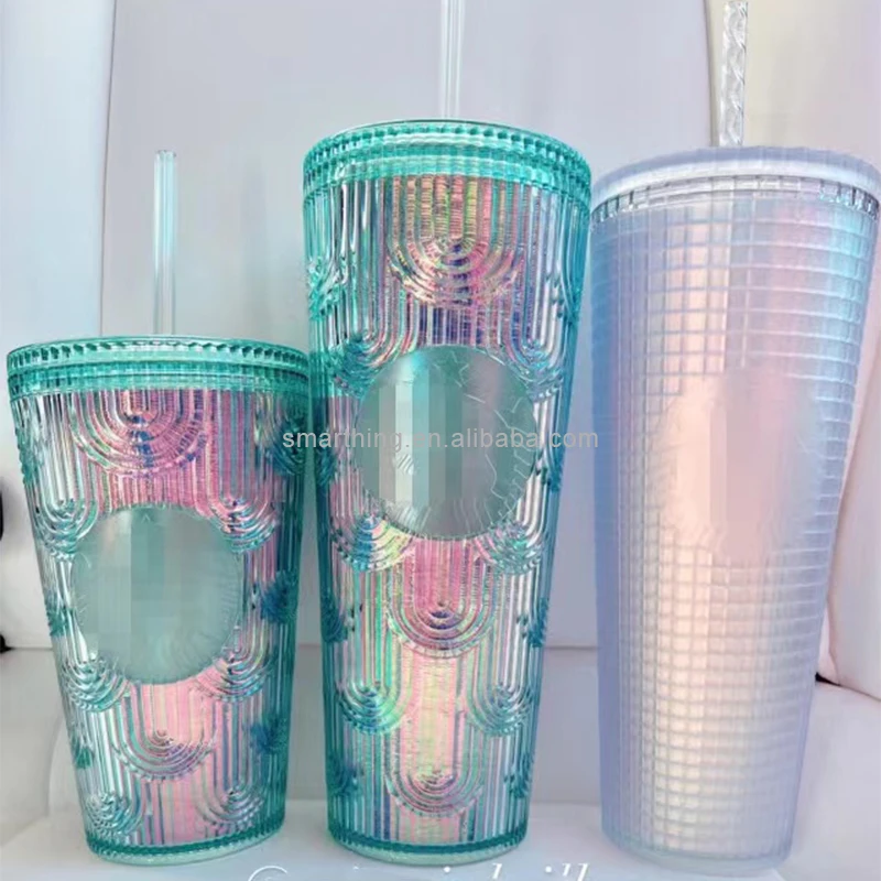 New 24oz Double Wall star plastic cups drinking cups bucks cold diamond stud rain bowed tumbler With Lids And Straw