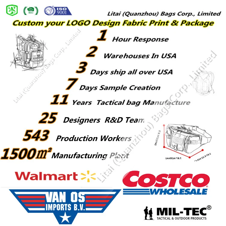 Hot Sale 900D Waterproof Molle Range Best Tactical Hiking Traveling Tactical Chest Bag Shoulder Best Sling Backpack Bags