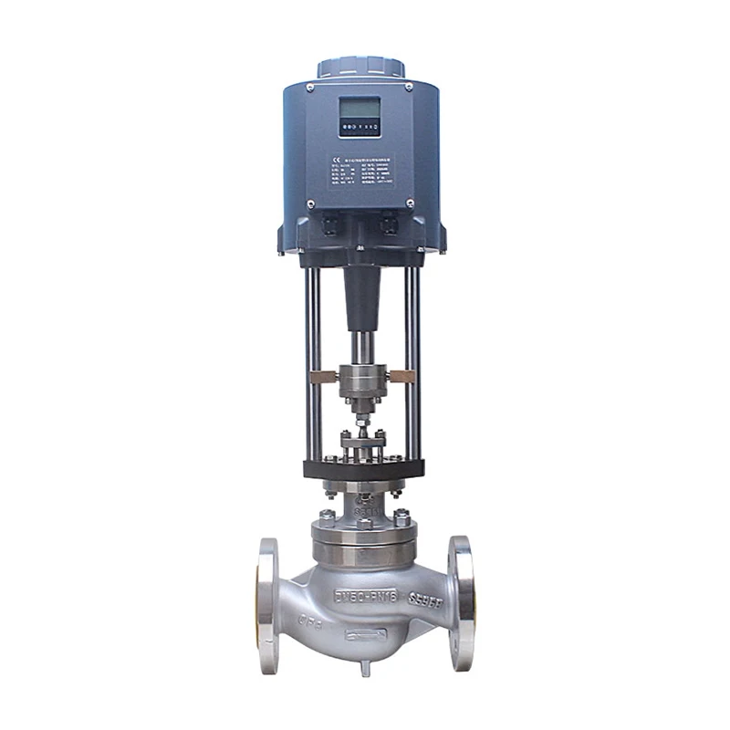 4Inch Casting Steel Ac220v 380v Steam Electric Regulation Control With Display Oil Equal Percentage Modulating Valve