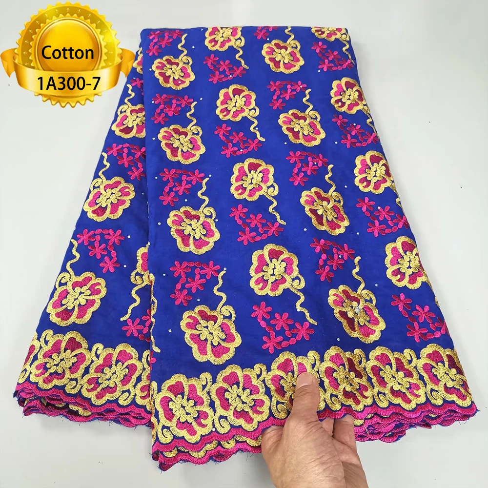 Pure White Embroidery Flower Stones African Nigerian Lace Fabric High Quality French Cotton Lace Fabric