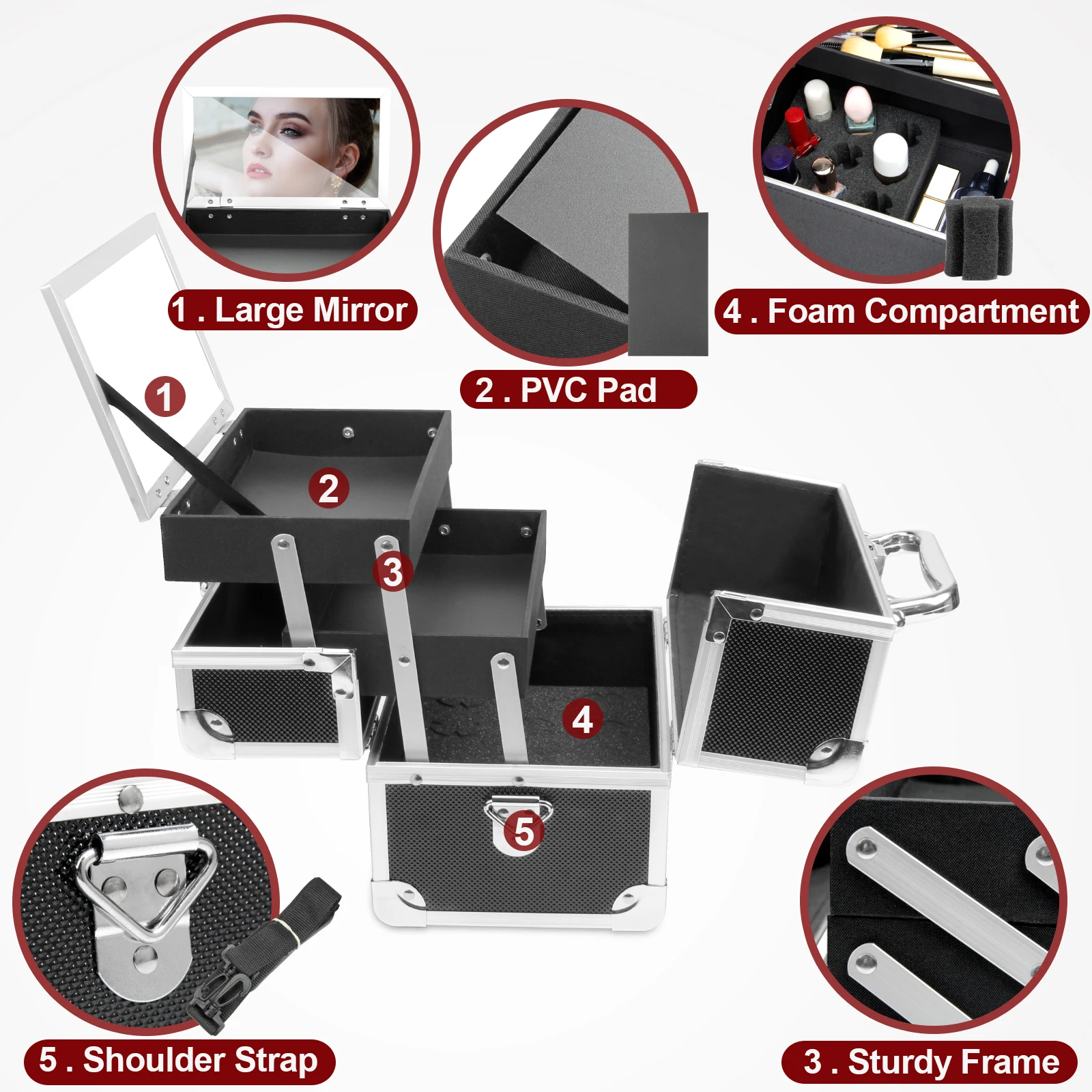 Excellent quality portable makeup beauty makeup makeup box cosmetic