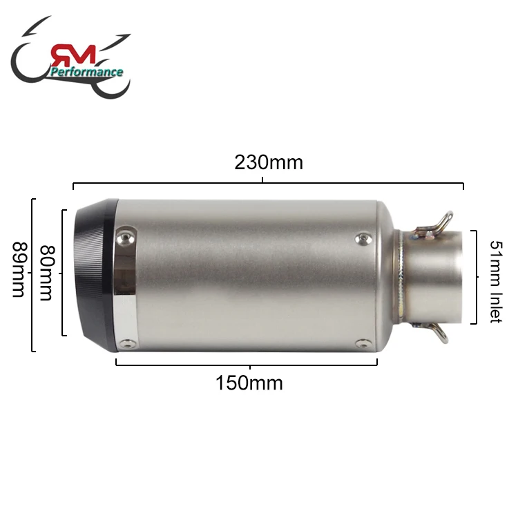 Performance Motorcycle Exhaust Stainless Steel Muffler With CNC Exhaust Pipe For Ninja 650 Z400