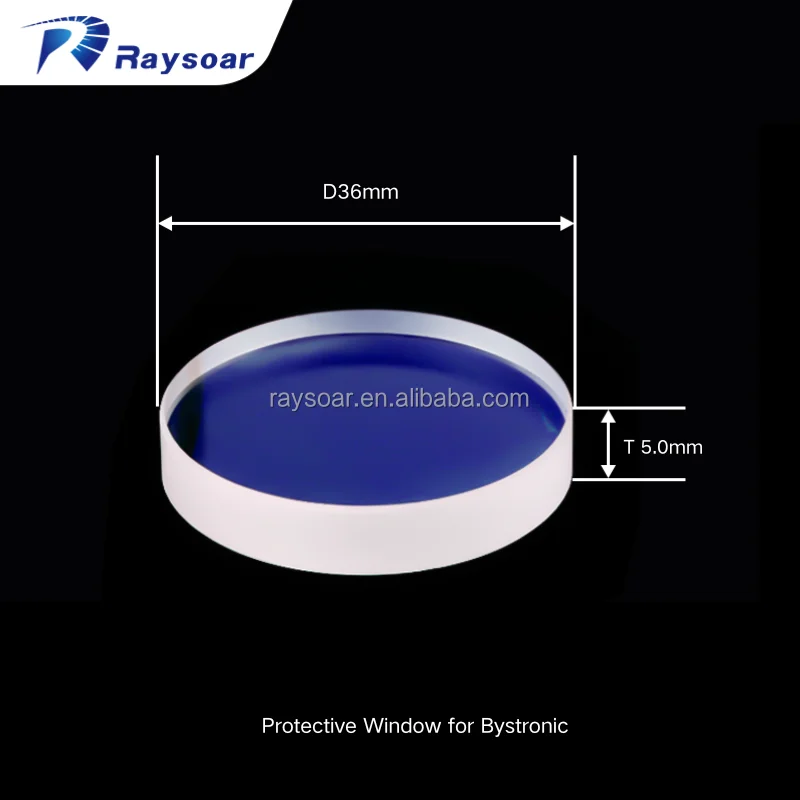 Raysoar 34*2.8mm 34*3mm 36*5mm 34*3mm Laser Protection Window Lens Fiber Laser Protective Windows For Bystronic