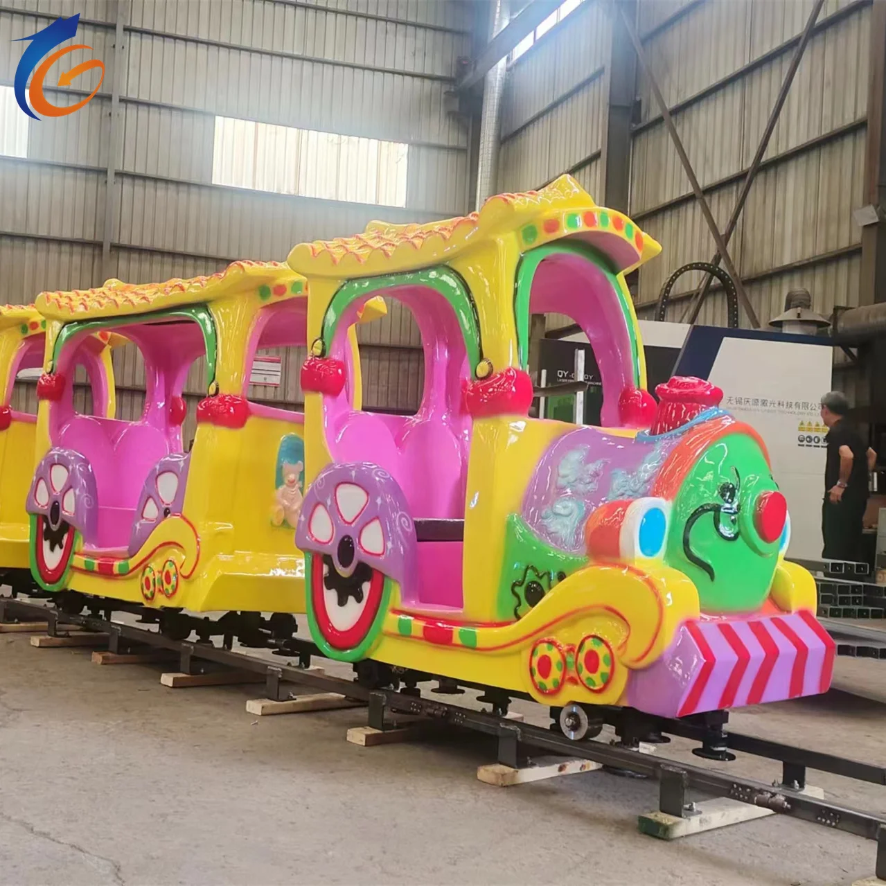 Outdoor playground amusement park ride children travel Electric Track train for sale