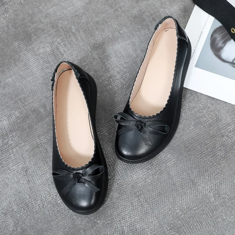 new design cow leather light hard-wearing hotel bank staff nurse work women office shoes
