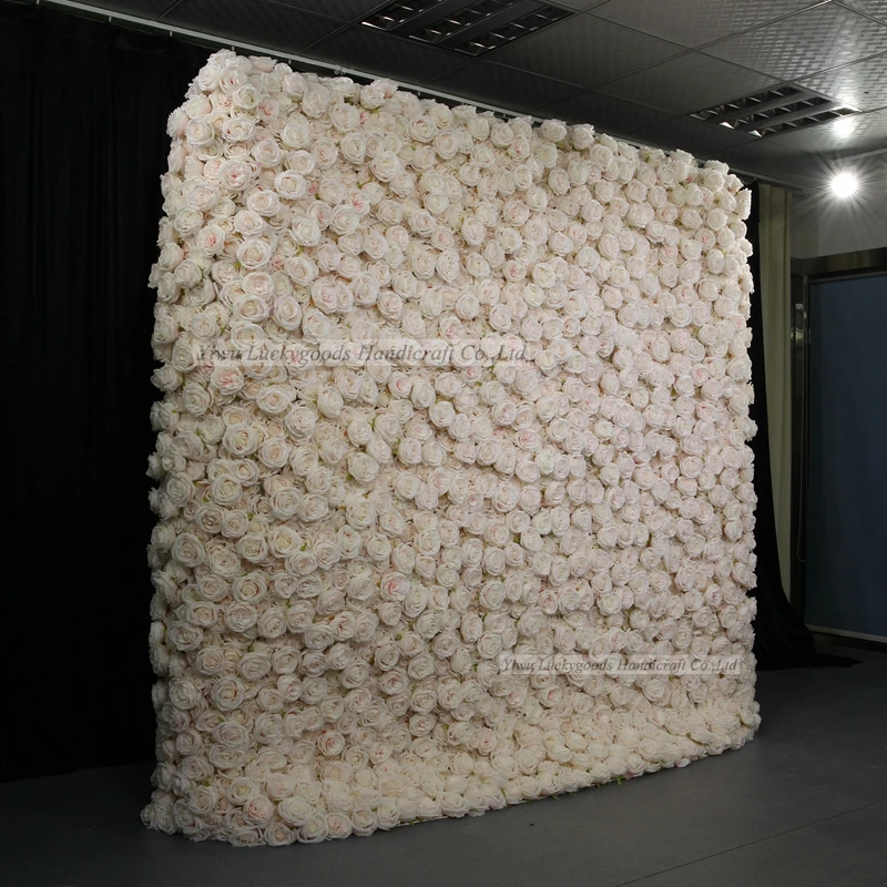 
LFB1092 8ft*10ft gorgeous pure white flower wall for wedding stage decorations 