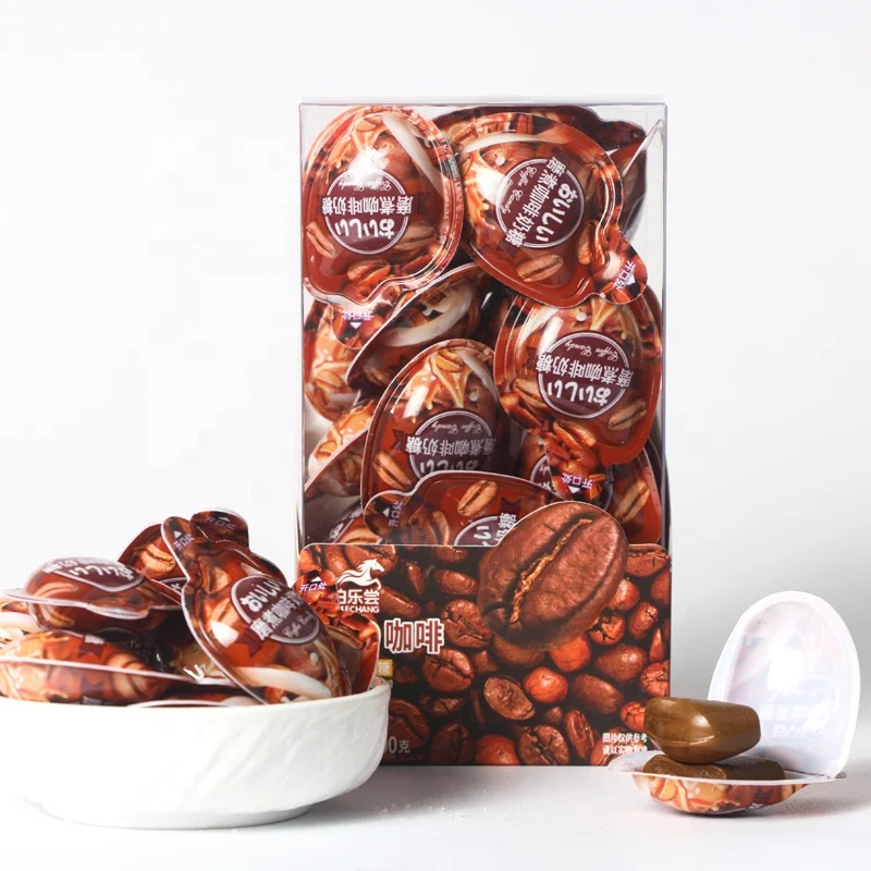 wholesale Candy Factory Direct Custom Personal label coffee candy less sugar bitter coffee bean taste tablet candy