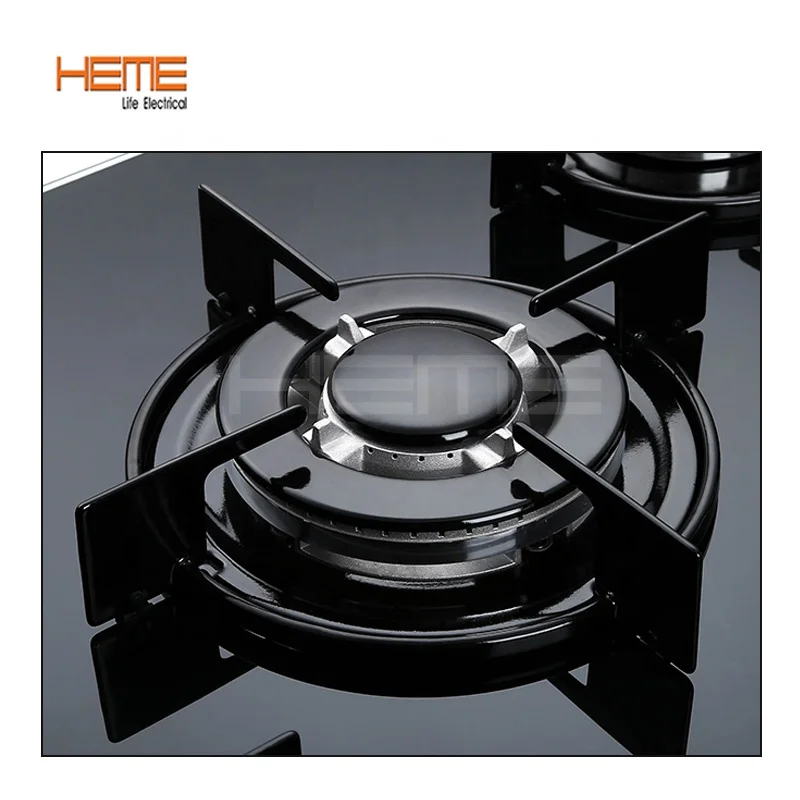 Home Kitchen Tempered Glass Top Stove 5 Burner Auto Ignition Built in Gas Cooktop