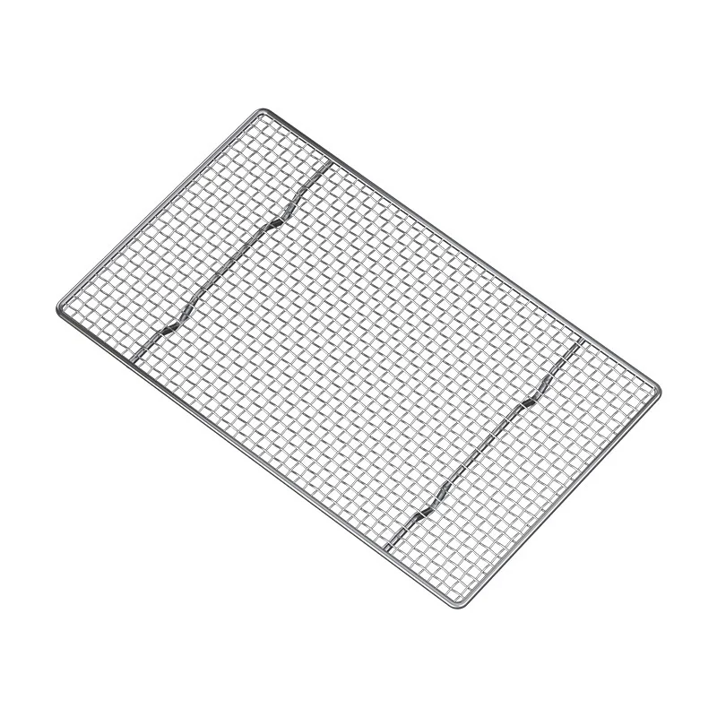 304 Stainless Steel Tempura Sushi Sashimi Fried Pork Cutlet Mesh Rectangle Japanese Style Barbecue Grill Grates AIr Drying Net