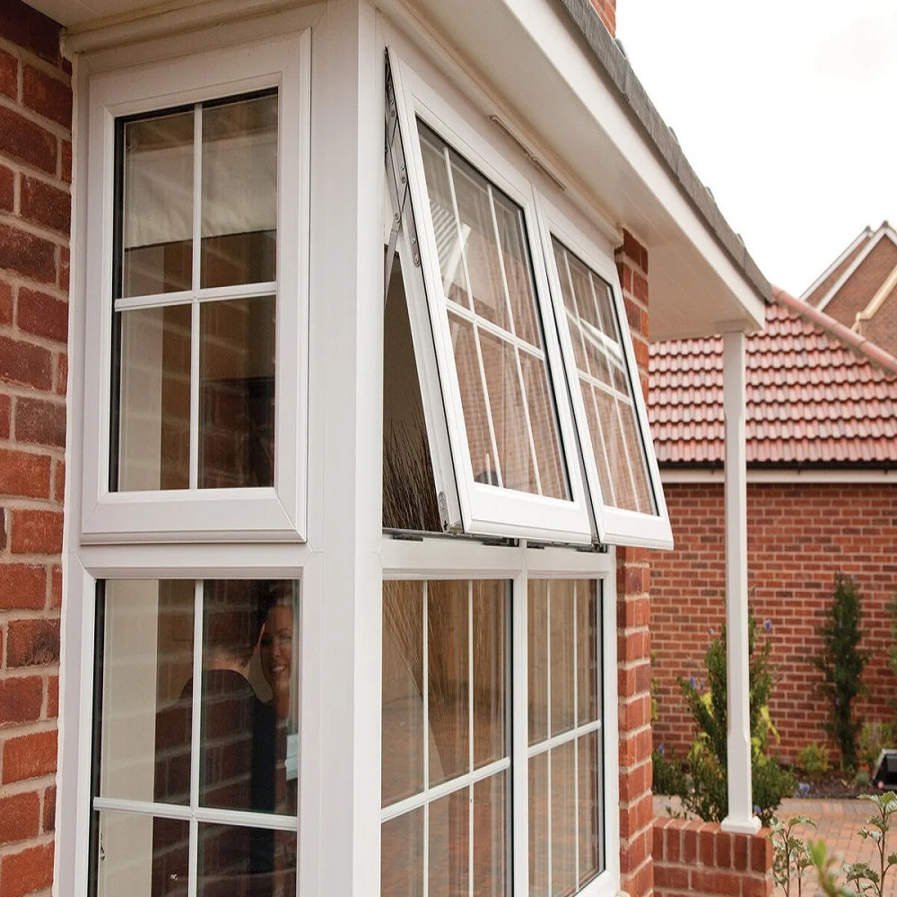 Maplemiles 70 Series Double Glazed UPVC Windows Windproof Pvc Casement Window for Home