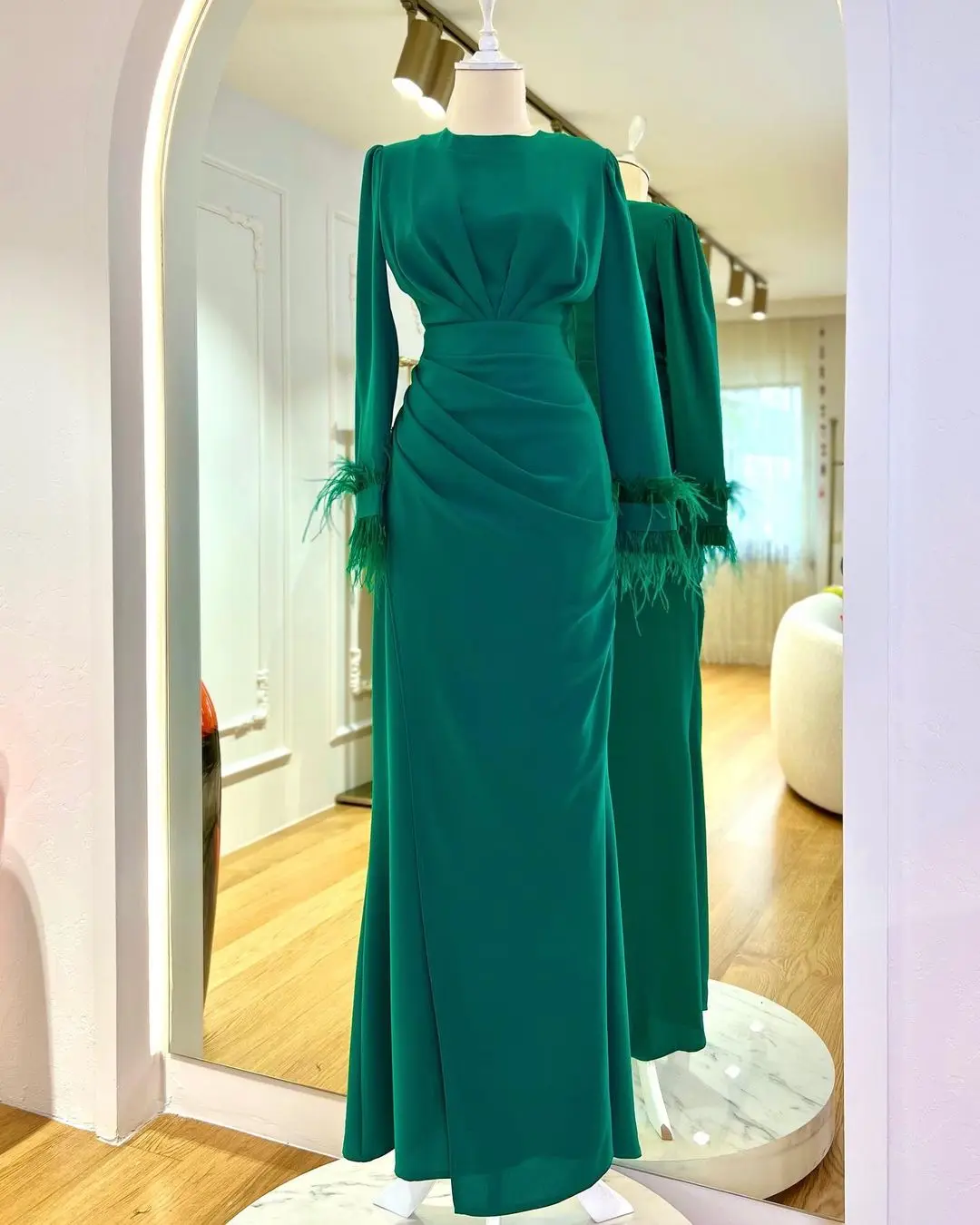 Spring Dubai Modest Wear Women Solid Color Fashionable Long Muslim Maxi Dress