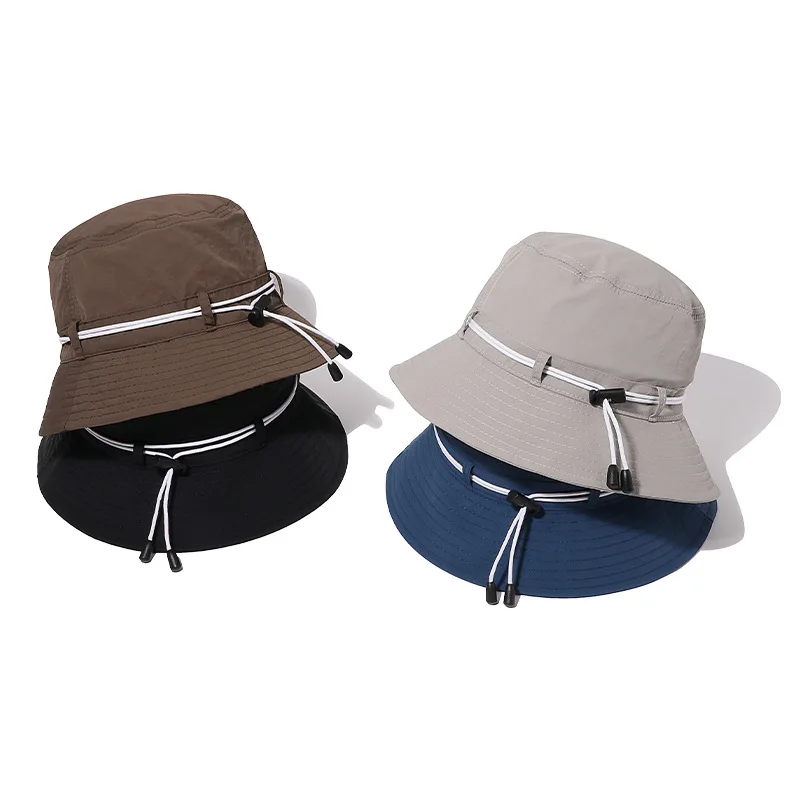 Functional fabric made colombian sportswear supplex  UPF 40 uv protection dry fit  nylon bucket hat custom with adjustable cord