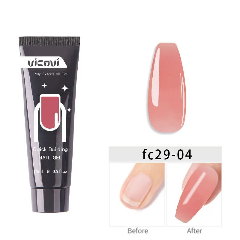 Wholesale 15ml Nail Gels Nail Crystal Acrylic Quick Building/Extension Gel Glitter Soak-Off Glue 22 Colors Nail Art Acrylic Gels